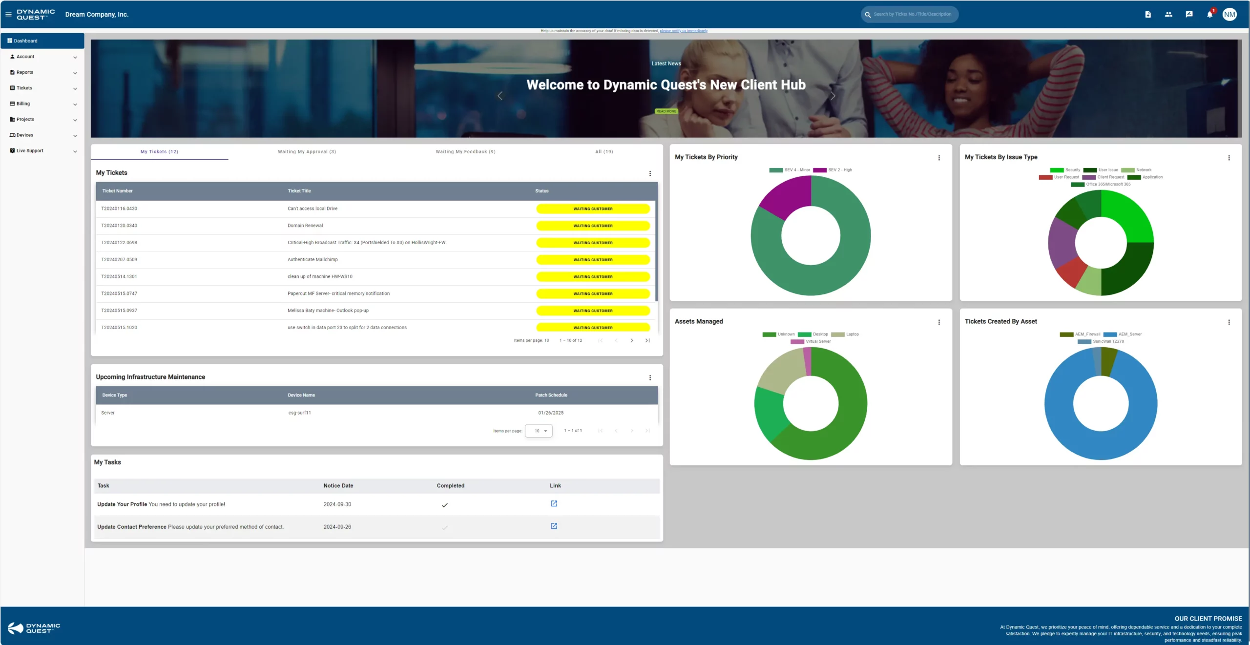 DQ Client Hub Dashboard